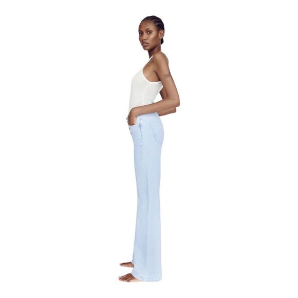 ZARA | Light Blue | HIGH-WAISTED FULL LENGTH Z1975 FLARED JEANS - Picture 8 of 10
